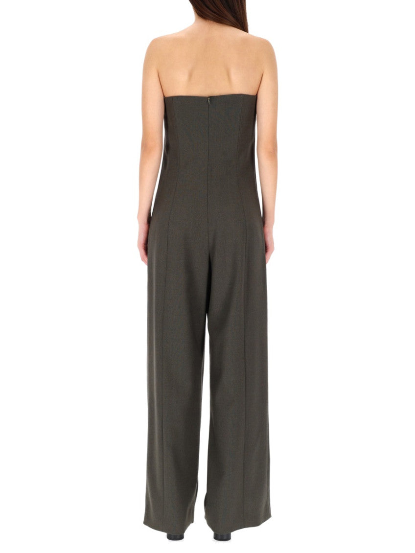 Dark Grey Solid Strapless Jumpsuit 2