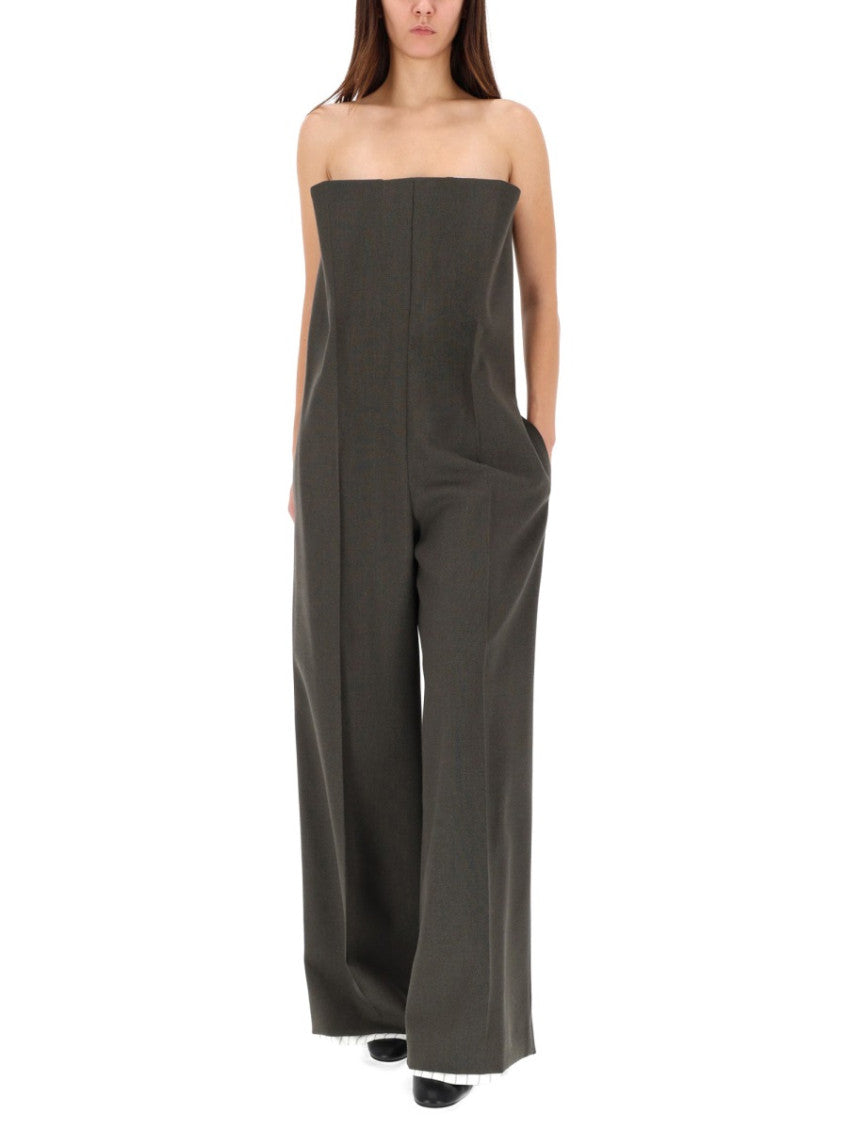 Dark Grey Solid Strapless Jumpsuit 4