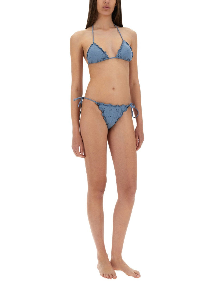 Blue Embroidered Bikini Top Swimwear 2