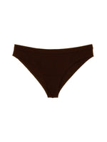 Brown Solid Bikini Bottom Swimwear 1