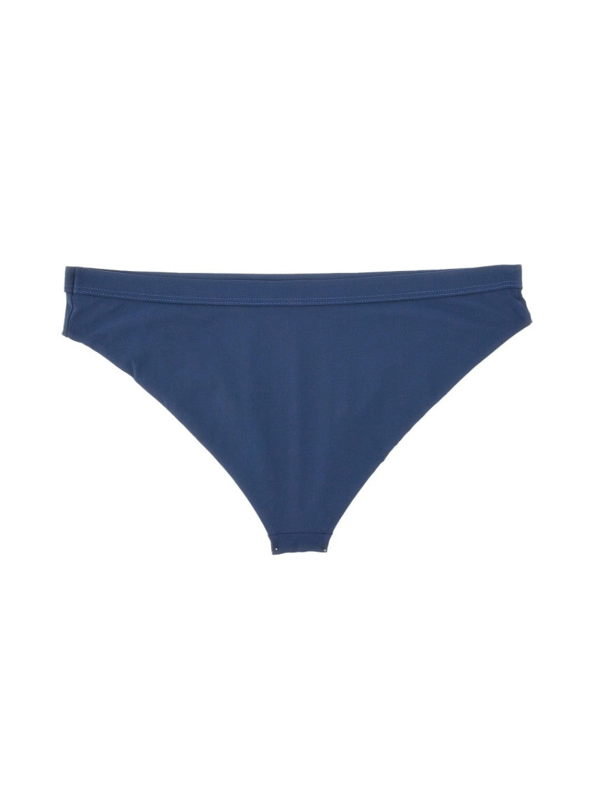 Blue Solid Bikini Bottom Swimwear 3