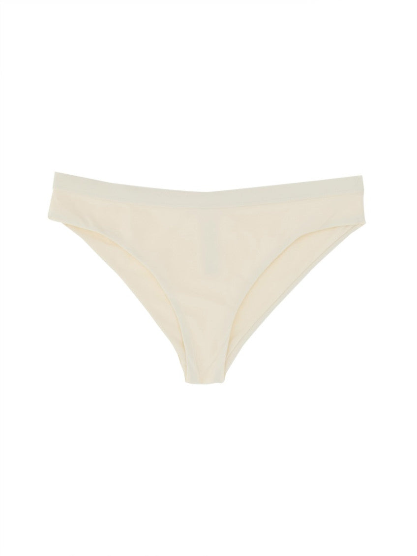 White Solid Bikini Bottom Swimwear 1