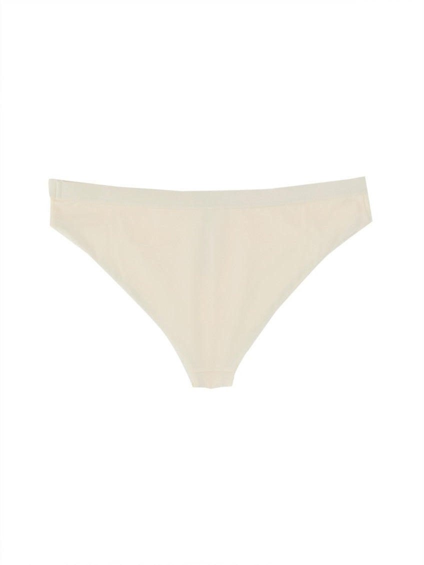 White Solid Bikini Bottom Swimwear 3