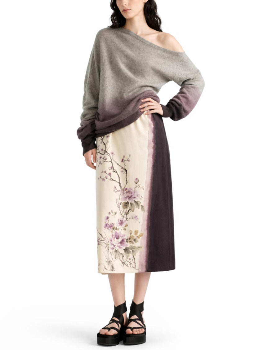 White Floral Midi Skirt 3