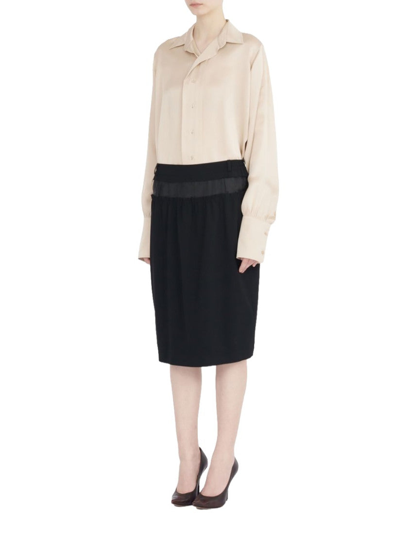 Black Solid Midi Skirt 2