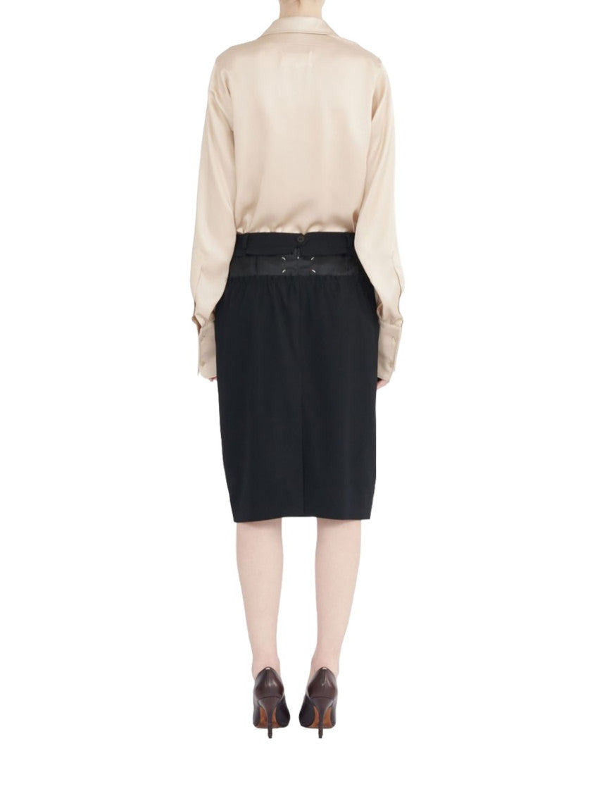 Black Solid Midi Skirt 3