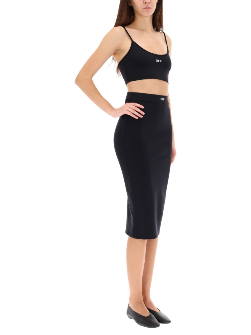 Black Logo Midi Skirt 3