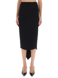 Black Solid Midi Skirt 1