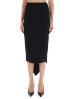 Black Solid Midi Skirt 1