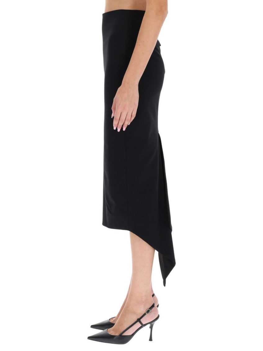 Black Solid Midi Skirt 2