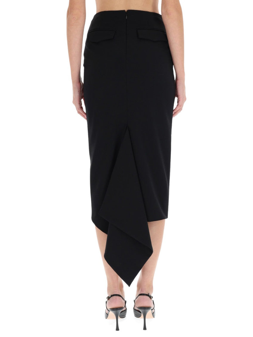 Black Solid Midi Skirt 3