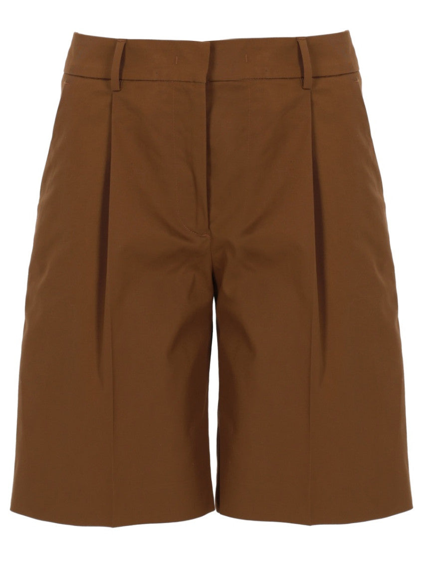 Brown Solid Shorts 1