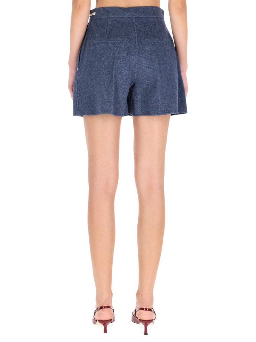 Blue Textured Shorts 4