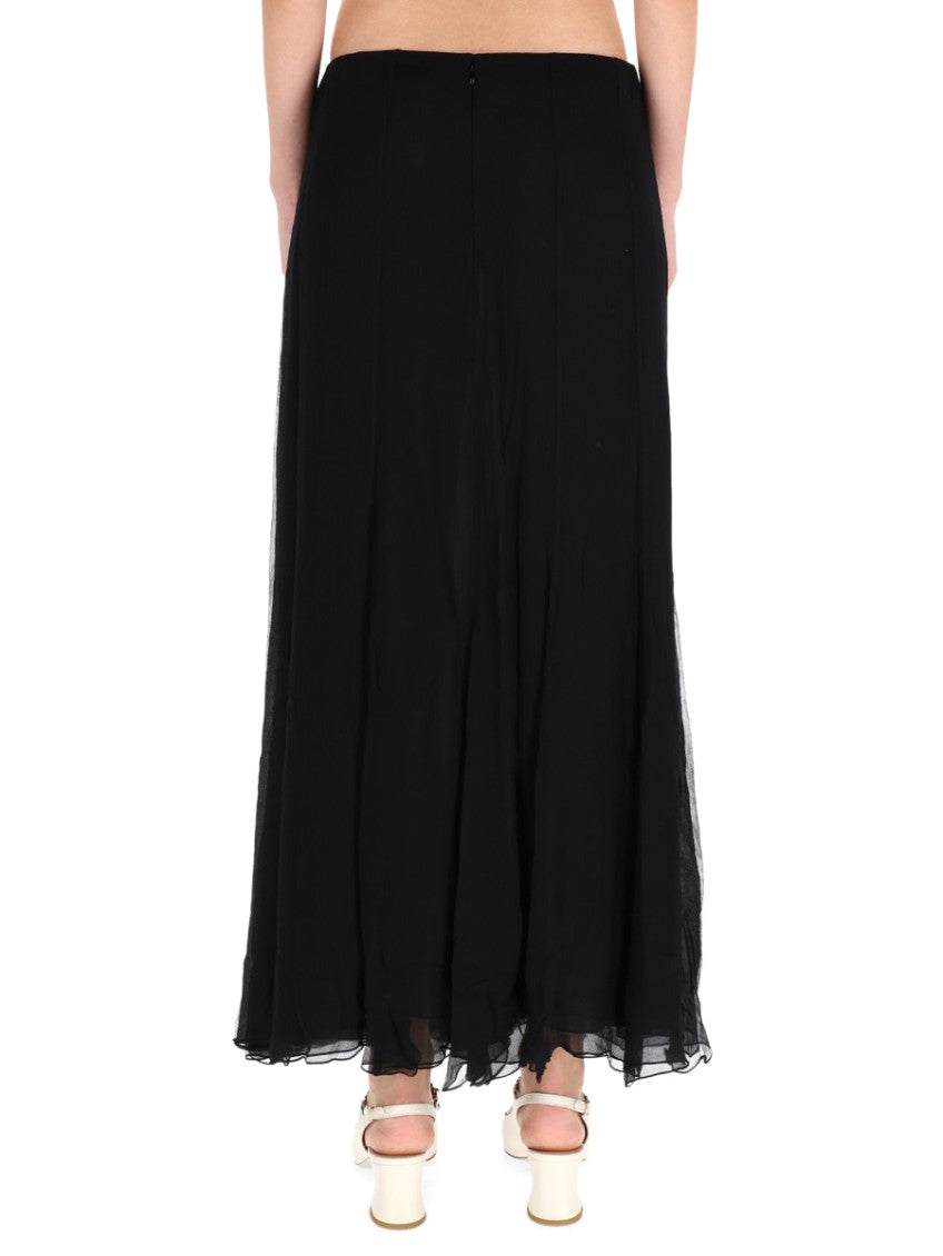Black Solid Maxi Skirt 2