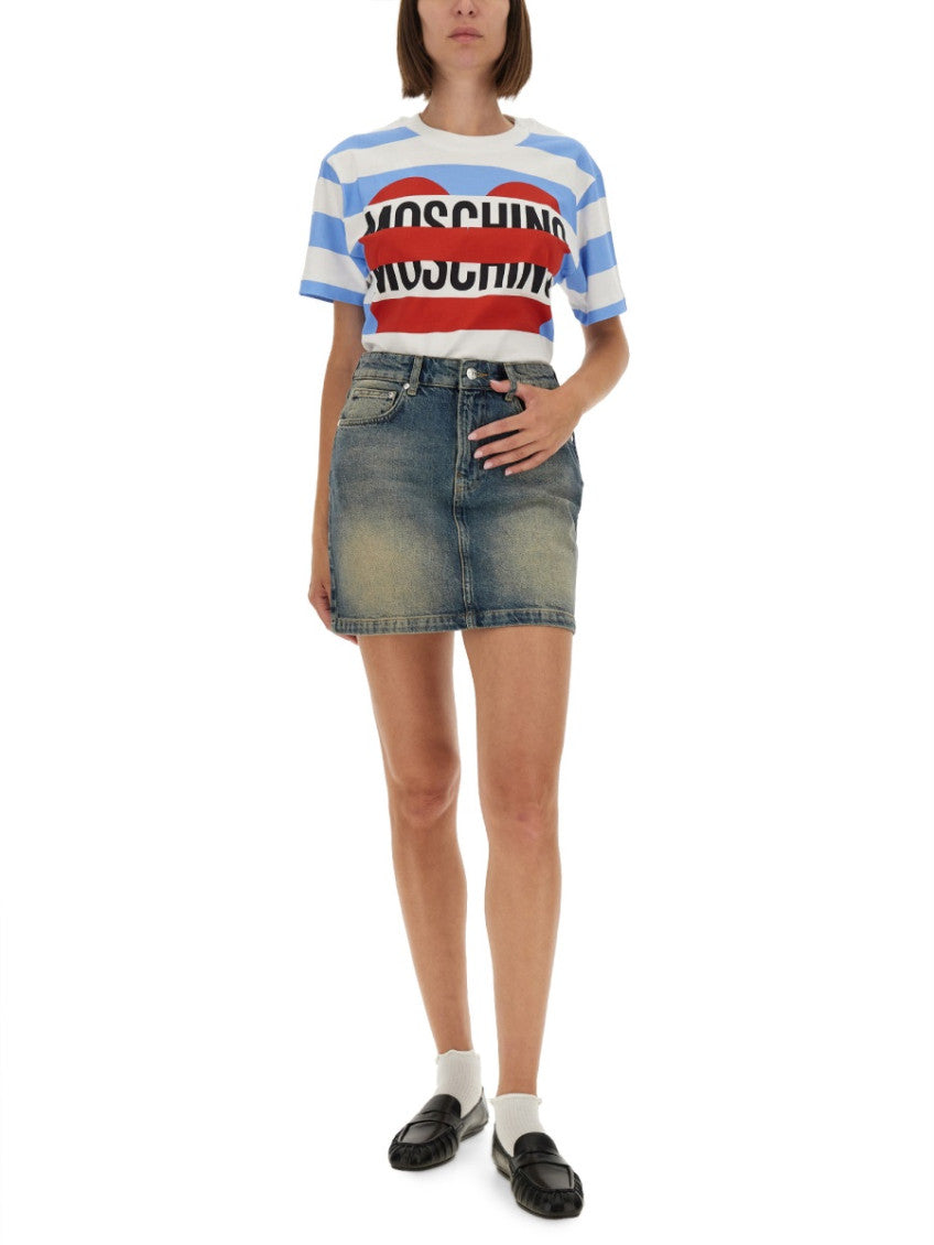Denim Solid Mini Skirt 4