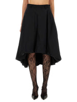 Black Solid Midi Skirt 1