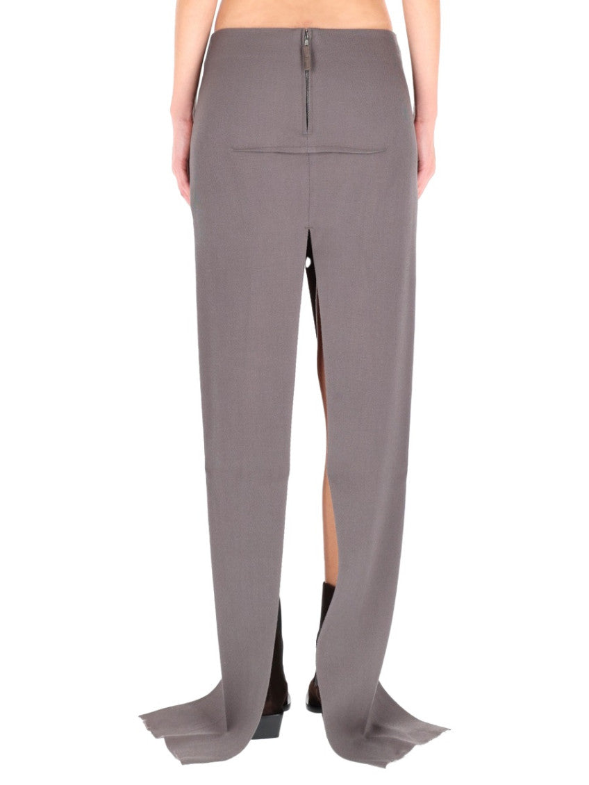 Grey Solid Maxi Skirt 2