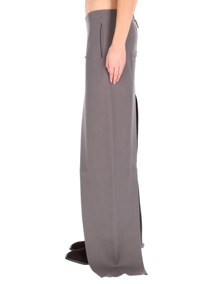 Grey Solid Maxi Skirt 3