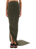 Green Solid Maxi Skirt 1