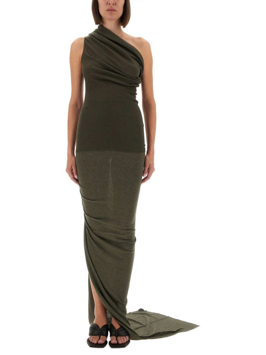 Green Solid Maxi Skirt 4