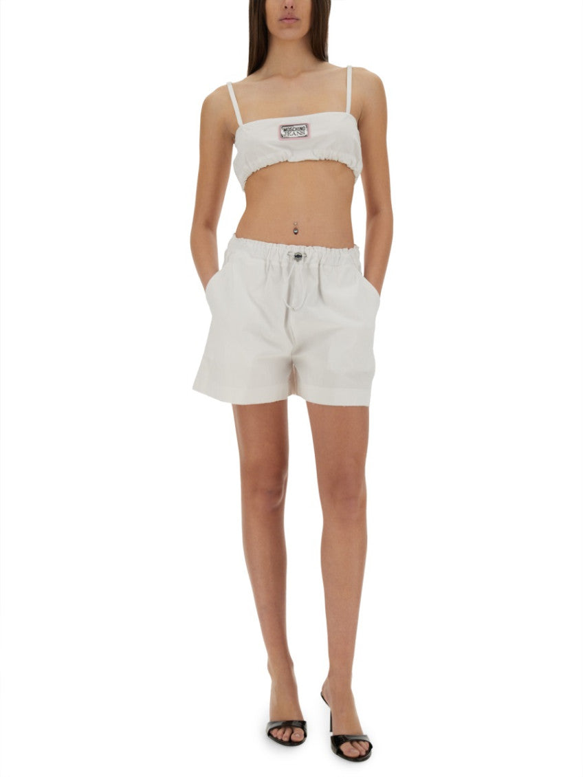 White Solid Shorts 4