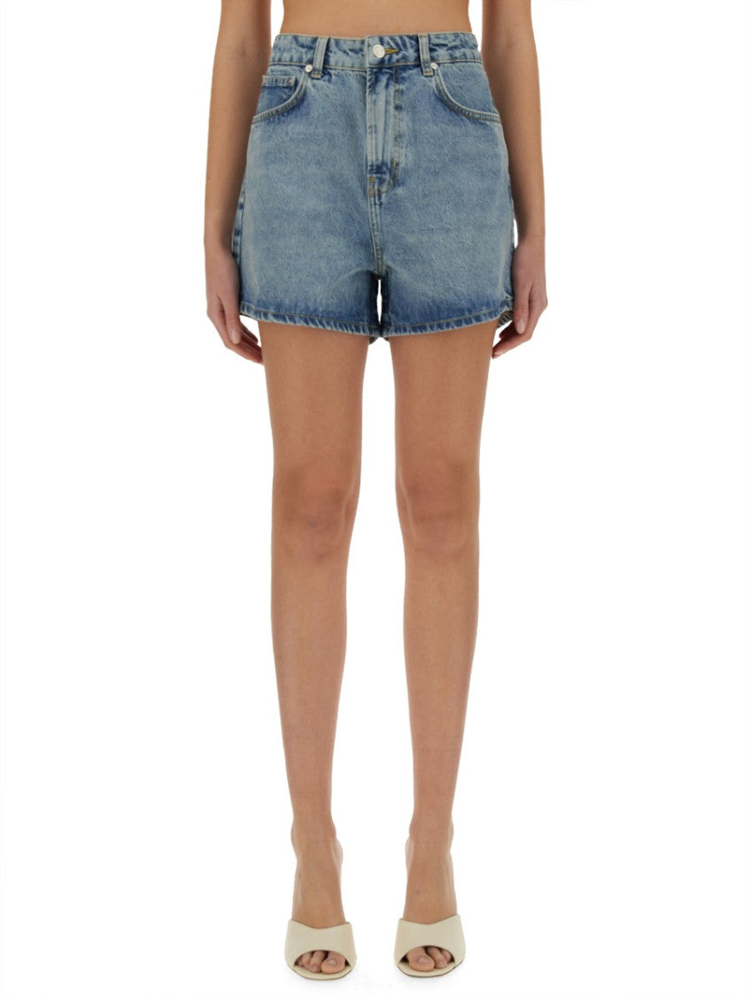 Denim Solid Shorts 1