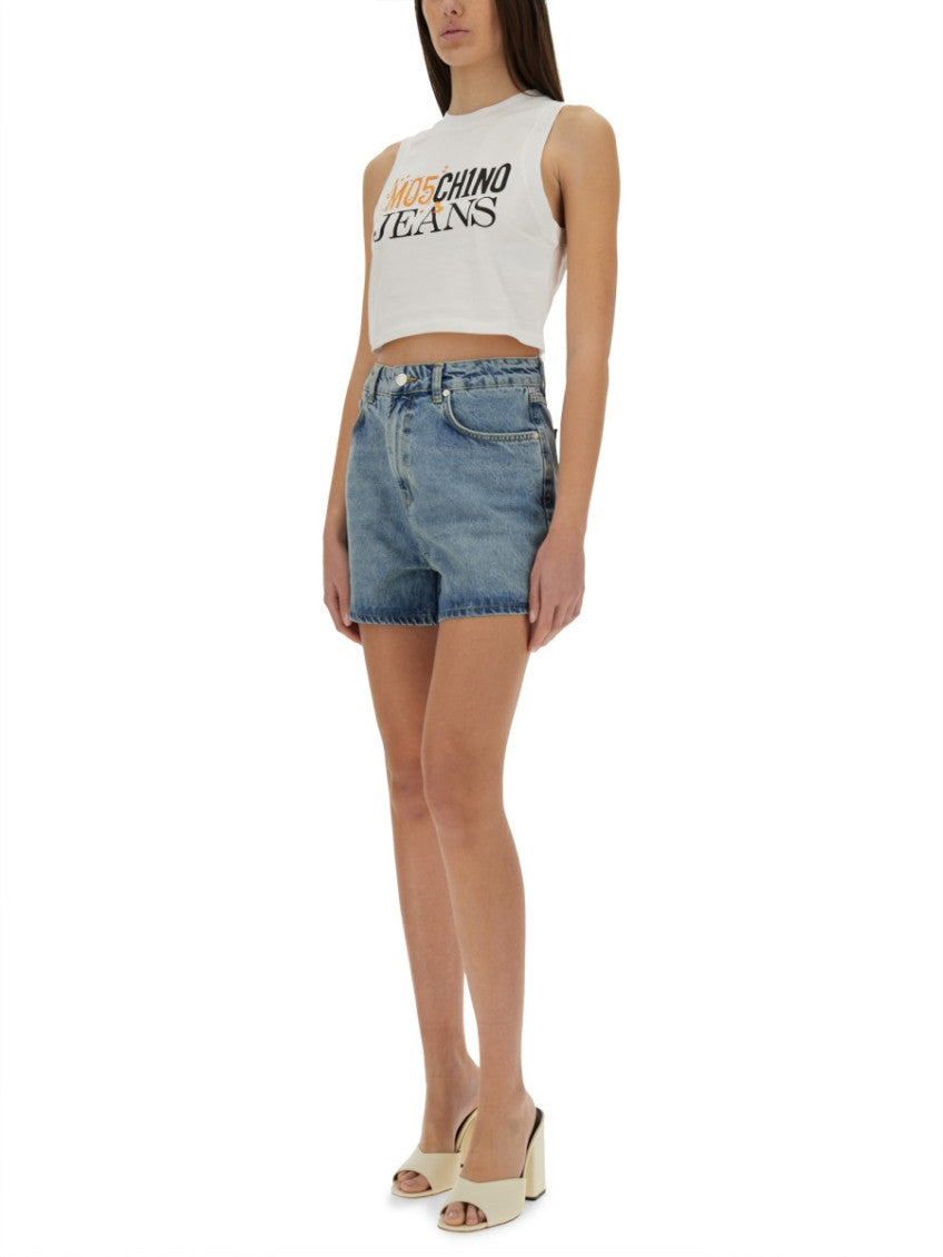 Denim Solid Shorts 4