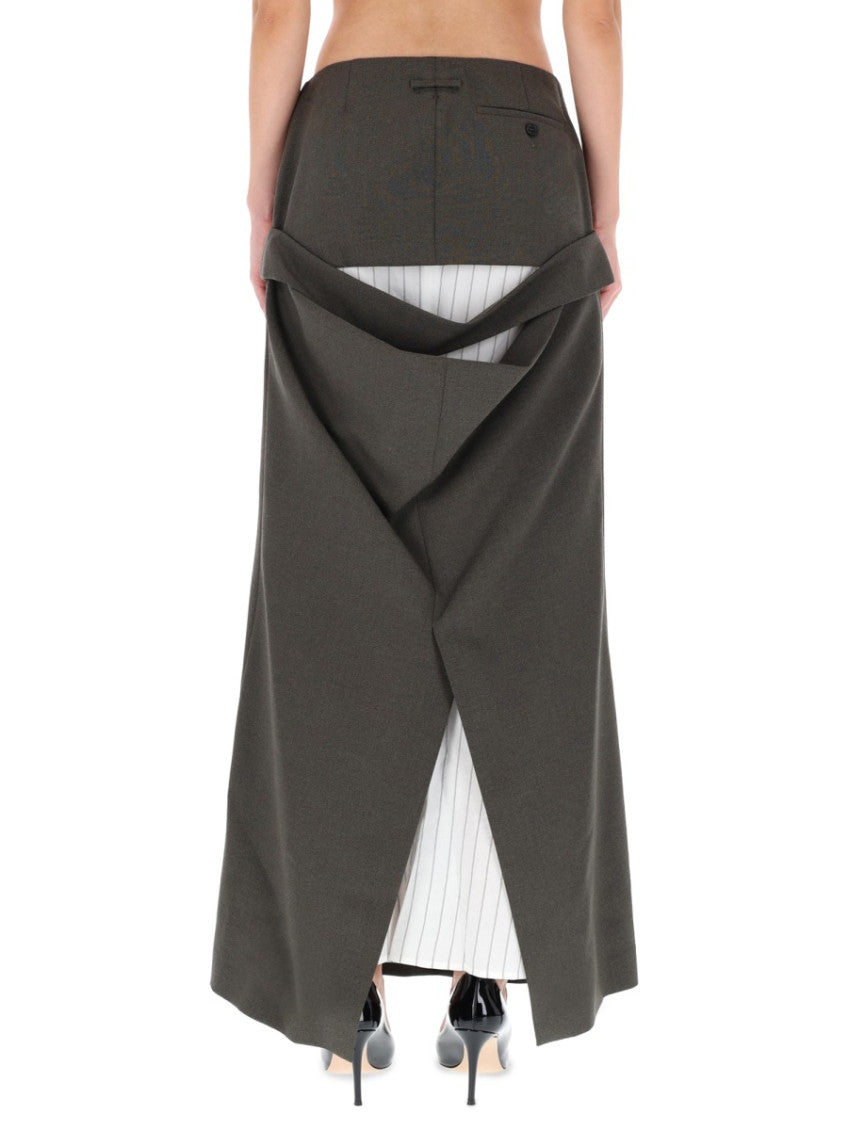Grey Solid Maxi Skirt 2