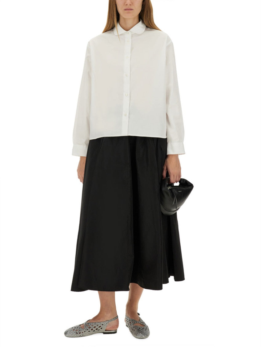 Black Solid Midi Skirt 4