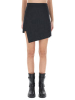 Grey Solid Mini Skirt 1