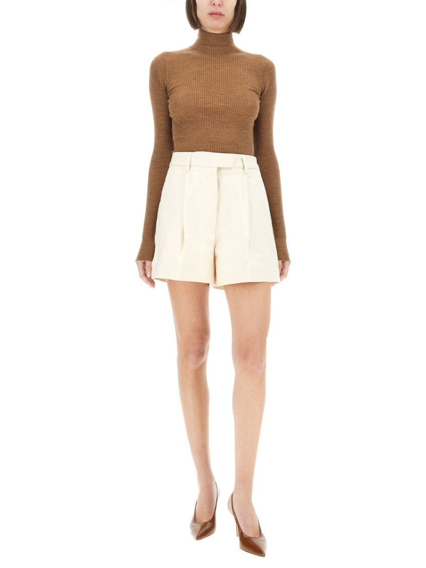 White Solid Shorts 4