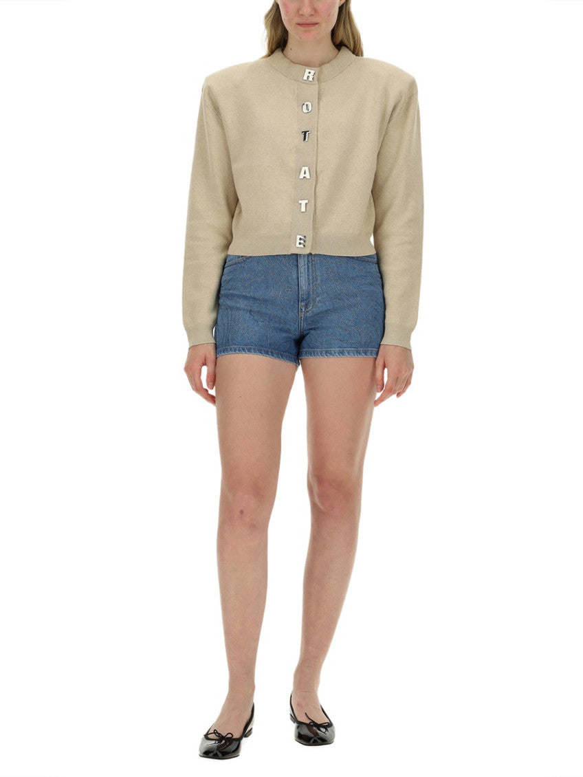 Blue Embroidered Shorts 4