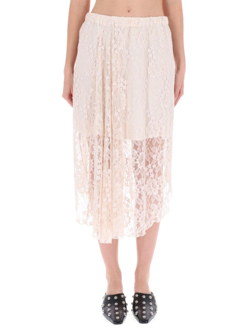 White Floral Midi Skirt 1