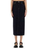 Denim Solid Midi Skirt 1