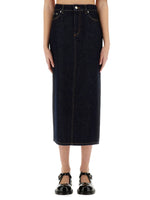 Denim Solid Midi Skirt 1