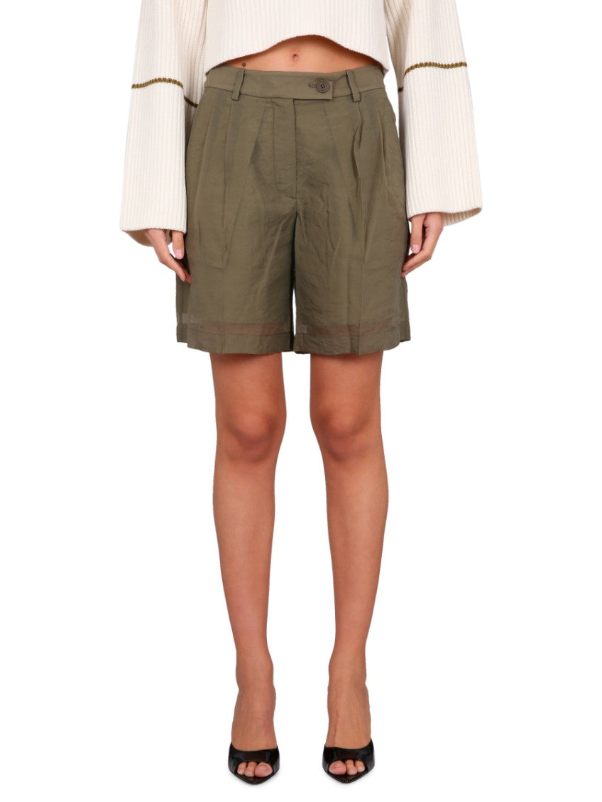 Khaki Solid Shorts 1