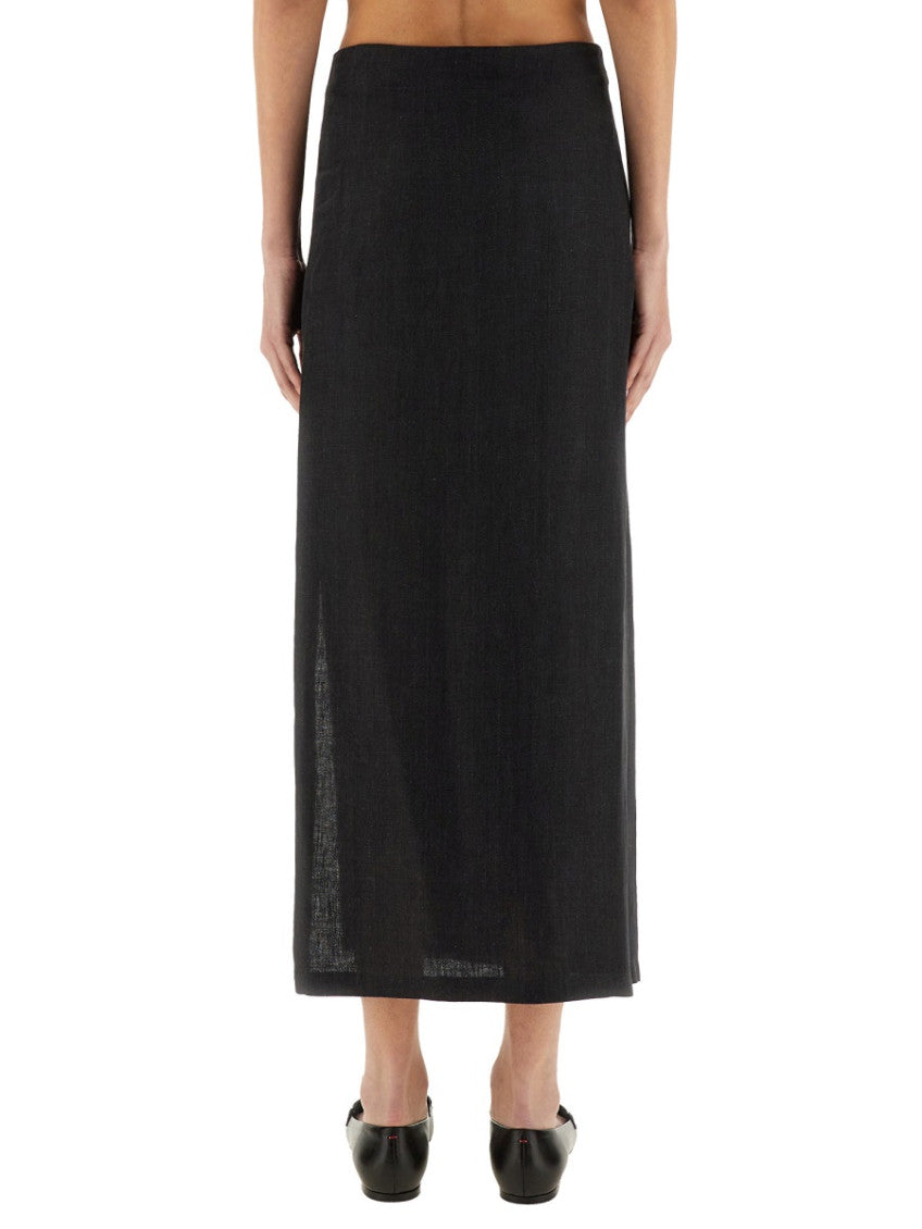Dark Grey Solid Maxi Skirt 2