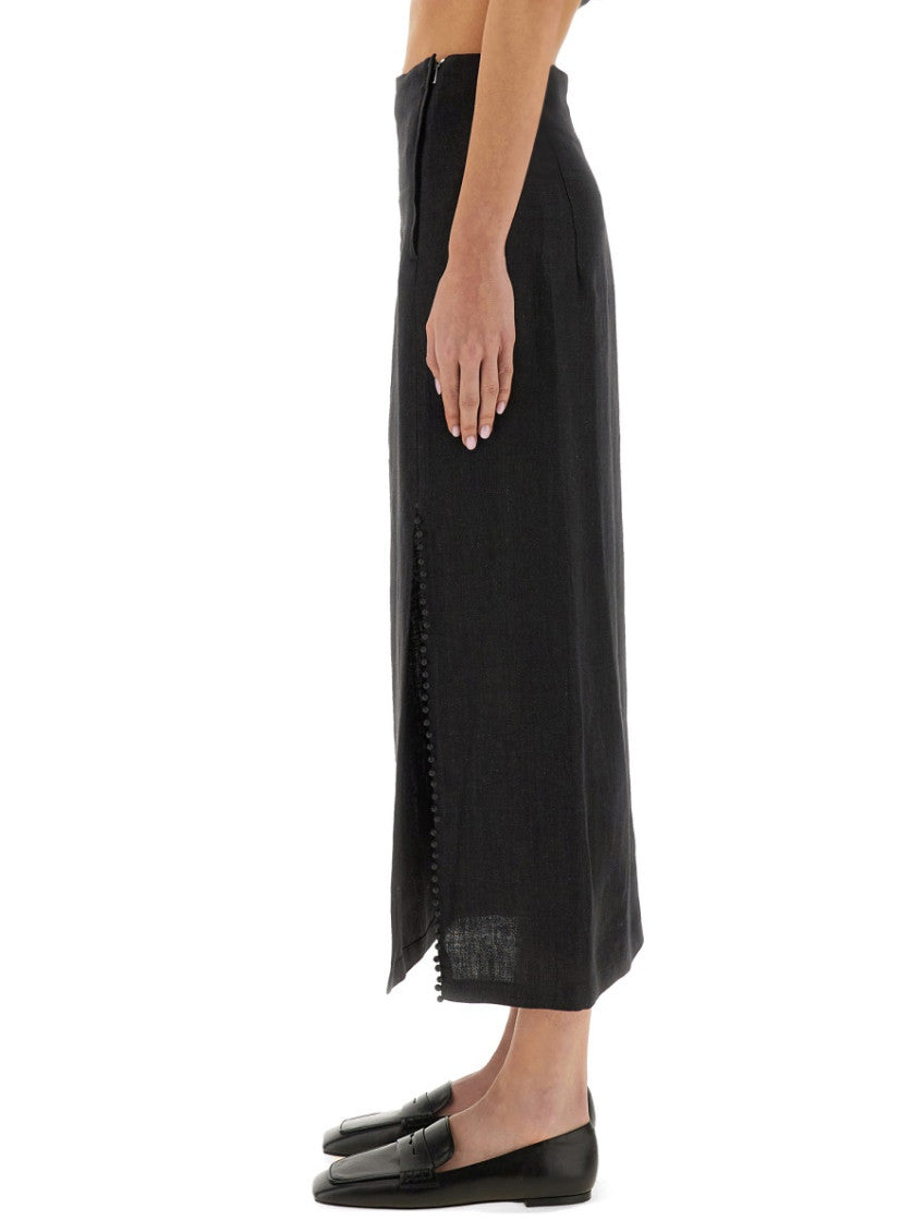 Dark Grey Solid Maxi Skirt 3