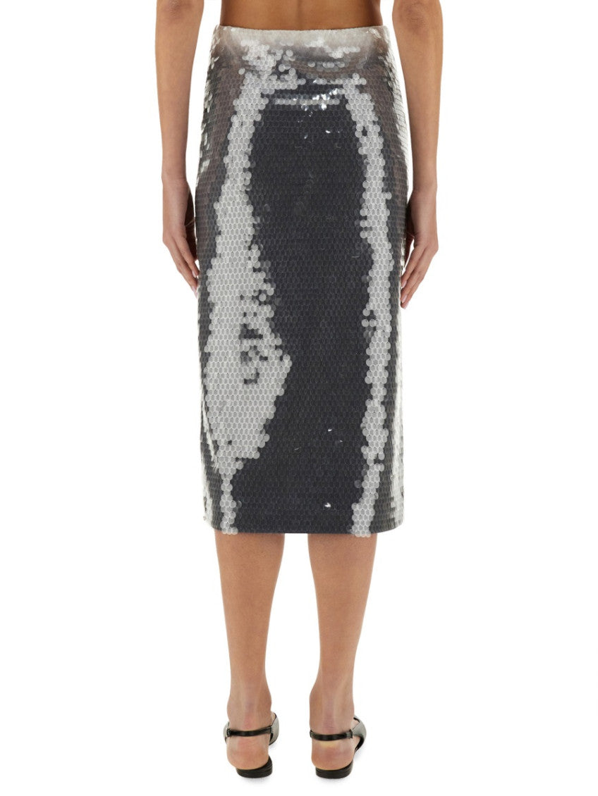 Black Embellished Midi Skirt 2