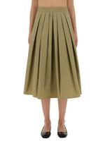 Beige Pleated Midi Skirt 1