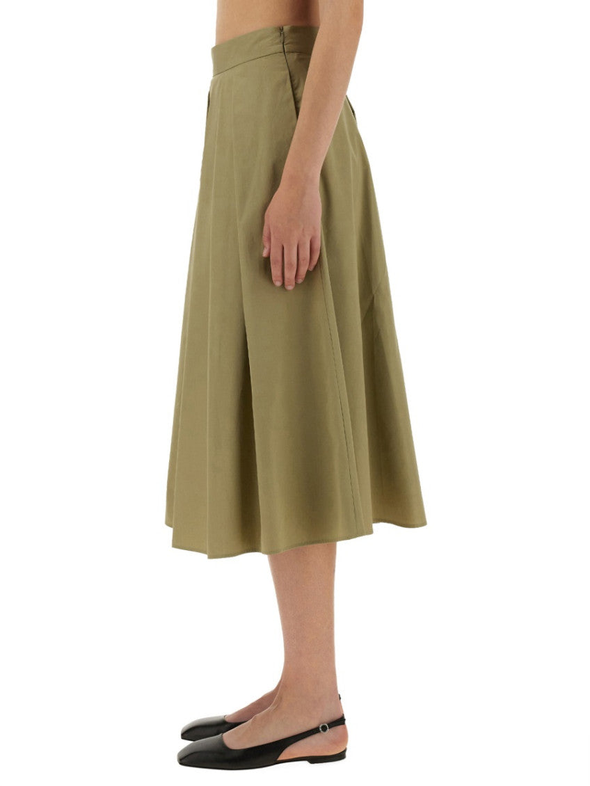 Beige Pleated Midi Skirt 3