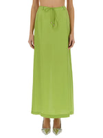 Green Solid Maxi Skirt 1