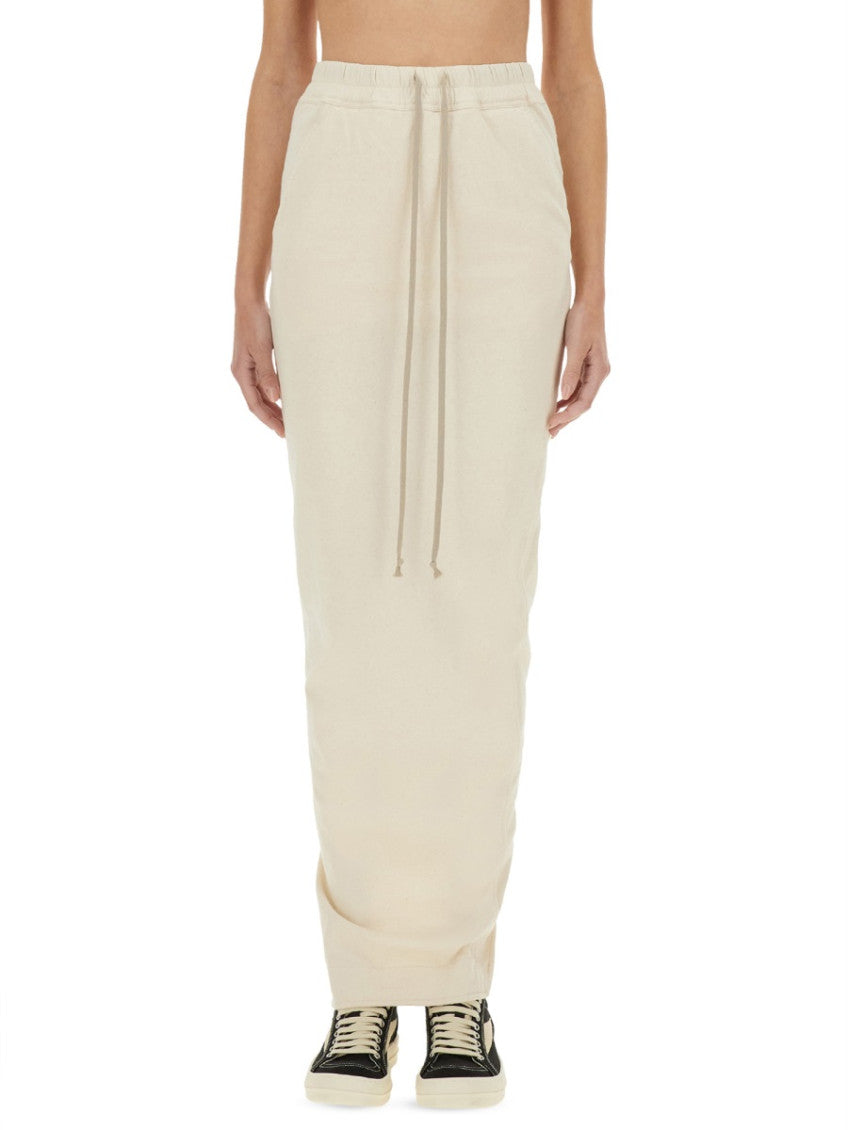 White Solid Maxi Skirt 1