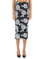 Black Floral Midi Skirt 1