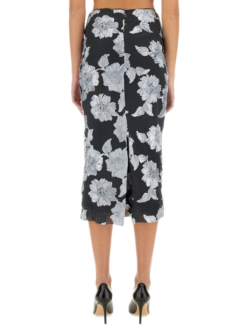 Black Floral Midi Skirt 2