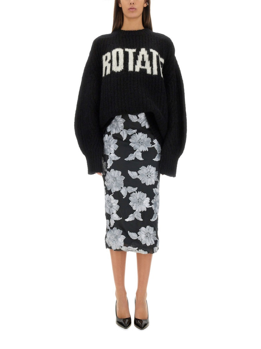 Black Floral Midi Skirt 4