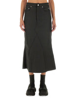 Black Solid Midi Skirt 1