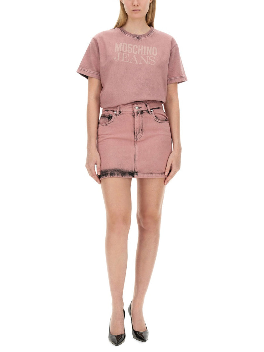 Pink Solid Mini Skirt 4