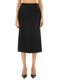 Black Solid Midi Skirt 1