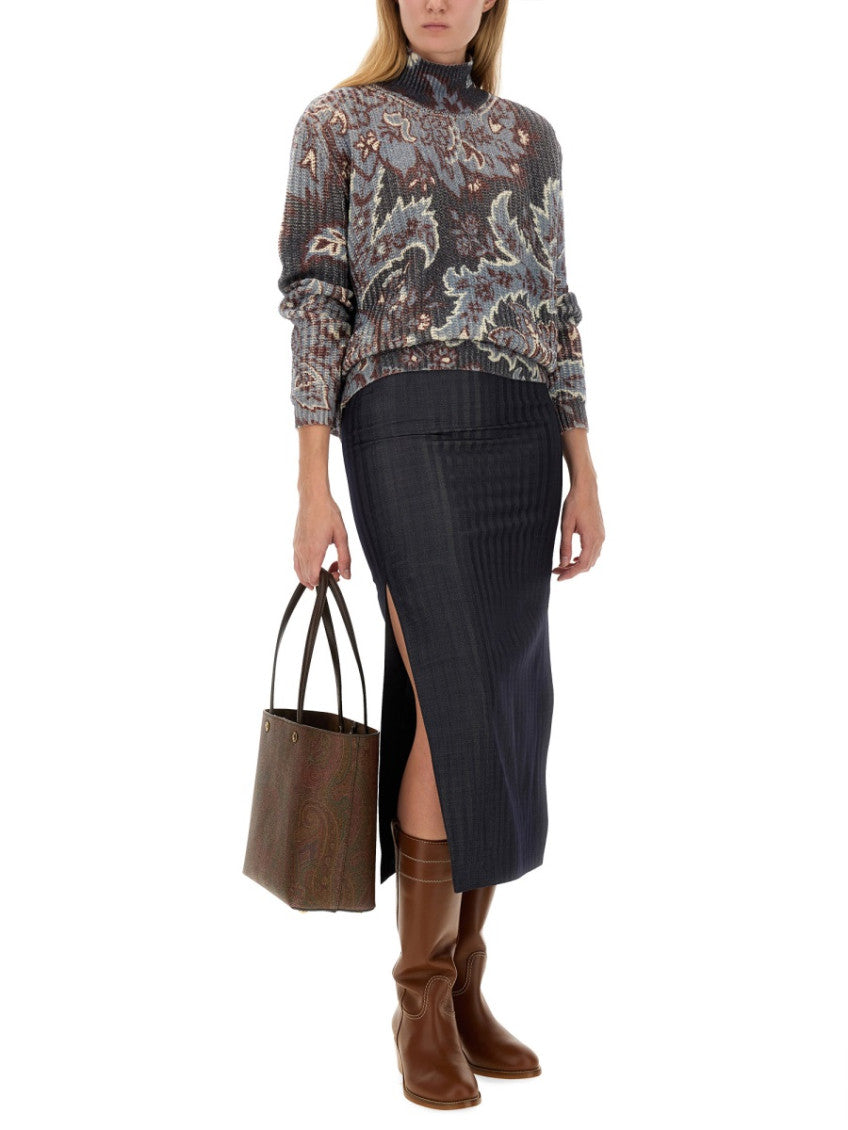 Grey Checks Midi Skirt 4